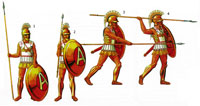 Гоплит IV  в. до н.э., который упражняется с оружием