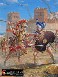 Ахилл убивает Гектора во время Троянской войны, ок. 1200 г. до н.э.