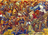 Атака спартанской фаланги в битве при Платеях