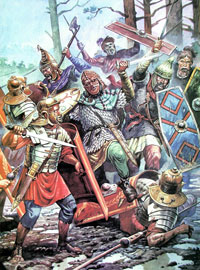 Столкновение римской пехоты с маркоманским племенем