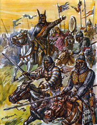 Атака тяжелой гуннской конницы под командованием Аттилы