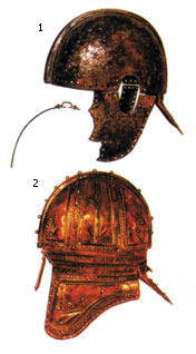 Один из грубых железных шлемов, найденных в Интерсизе в Венгрии