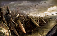 Римские легионеры кидают пилумы