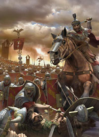 Римские легионеры атакуют варваров