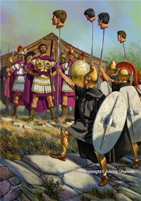 Фракийцы показывают царю Персею отрубленные головы