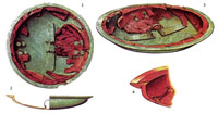 Этрусский щит с фрагментами деревянной основы и кожаной подкладки
