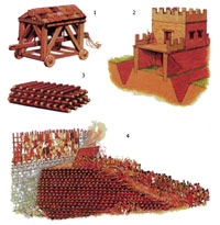 Реконструкция «троянского коня» — деревянного тарана с крышей