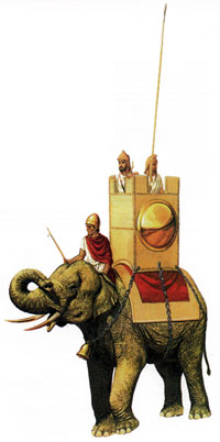 Реконструкция облика индийского боевого слона, который использовался македонцами в III в. до н.э.