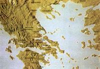 Карта северной Эгеи, на которой изображена Македония и ее соседи