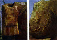 Фриз с изображением карфагенского оружия с триумфального памятника, обнаруженного в Тунисе