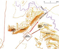 Карта прохода, ведущего из Кампании в долину Вольтурно у Пьетровайрано