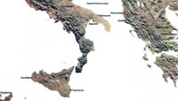 Карта, иллюстрирующая распространение войны в Грецию и на Сицилию