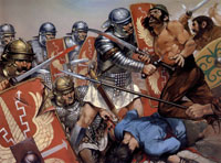 Римсике легионеры в бою, 105 г. н.э.