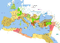 Подробная карта провинций Римской империи в конце II в. н.э.
